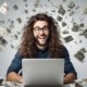 photo-of-designer-in-front-of-the-computer-excited-about-getting-rich-with-the-internet-floating-bi-457652932